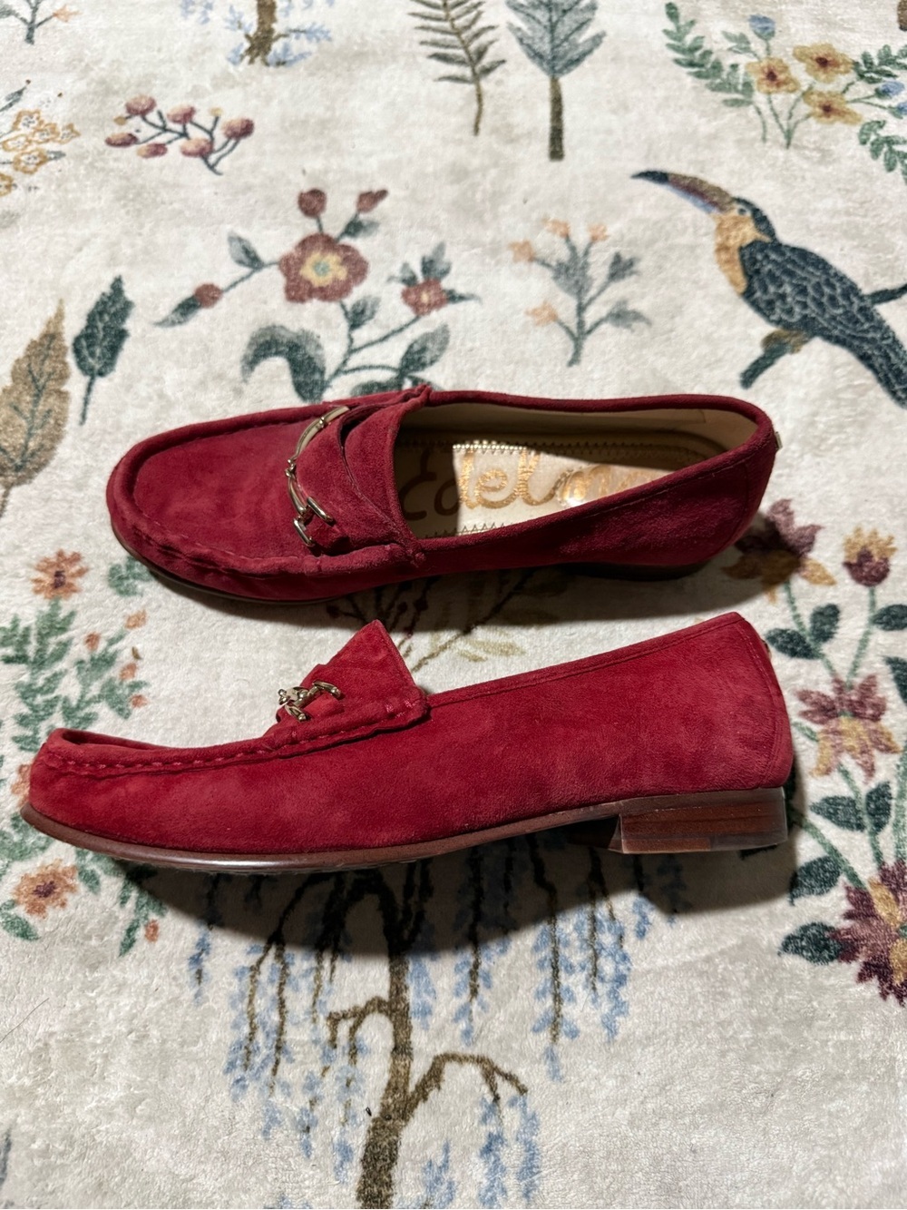 Sam Edelman Loraine Red Suede Bit Slip-On Loafers 6